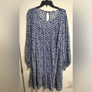 Women’s Dress Blue and White Patterned Dress